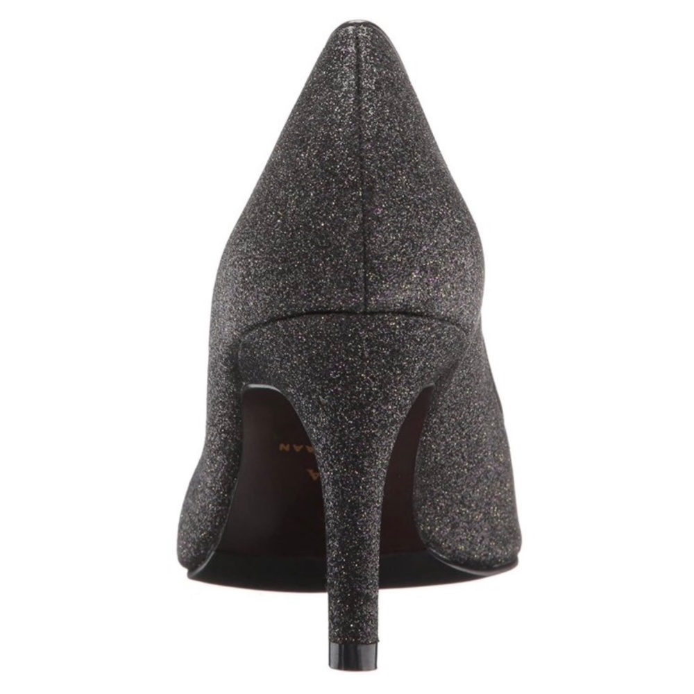 Cole Haan Juliana Pump 75 Black Glitter Leather Evening Dress Shoes Heels 7 M - Picture 4 of 12